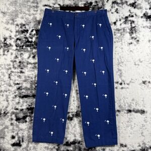 Castaway Nantucket Pants Mens Size 40x28.5 Navy Blue‎ Embroidered South Carolina